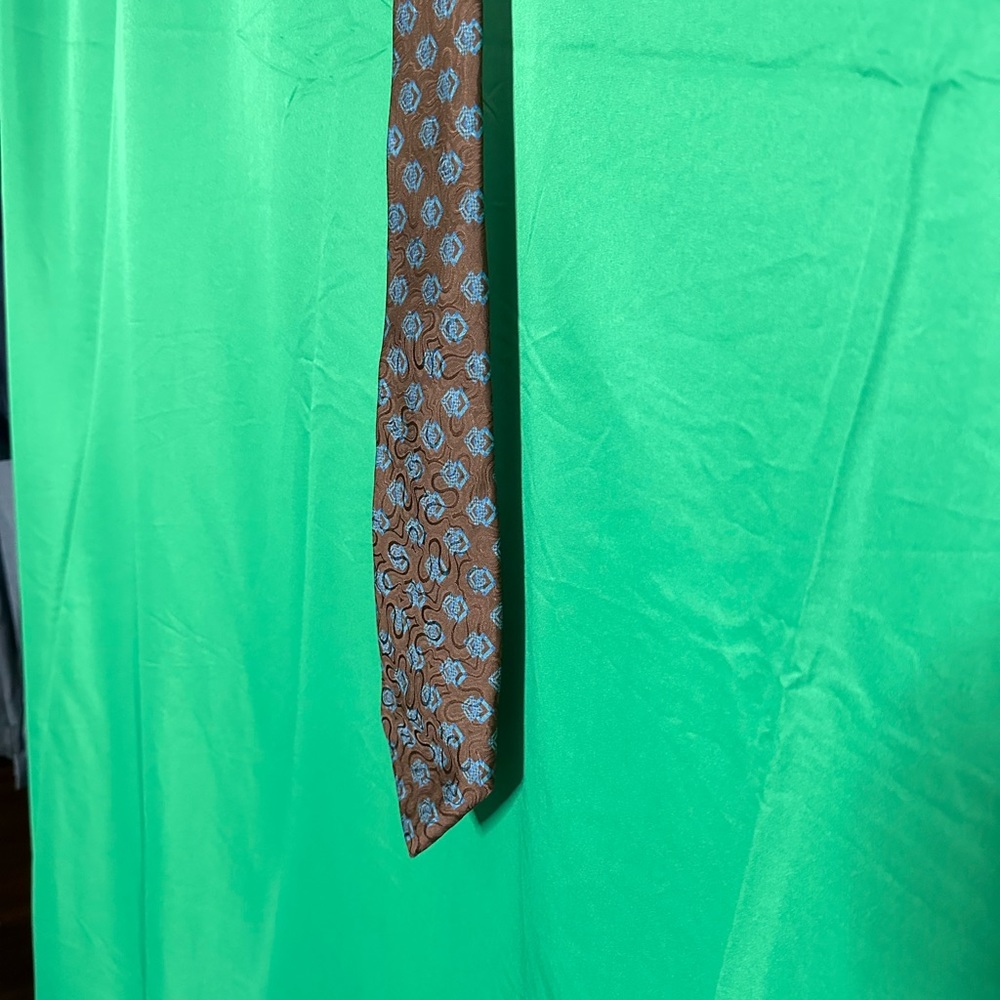 RUBINACCI brown liquid gloss effect silk neck tie